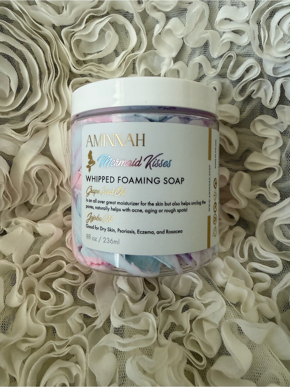 BNWT! Aminnah Mermaid Kisses Whipped Foaming Soap — Pastel Multicolor
